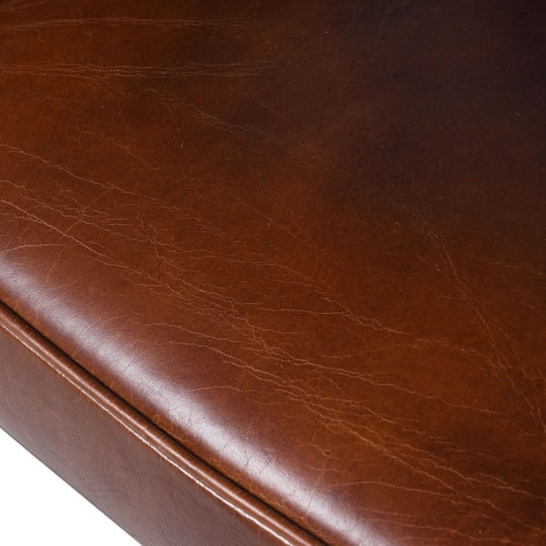 Bijoux Brown Leather Back Buttoned Club Armchair